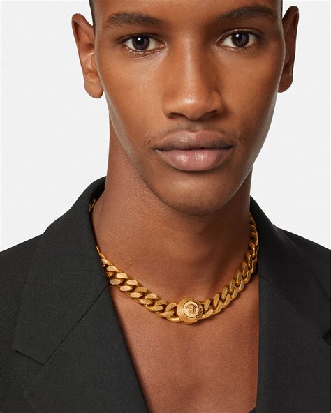 necklace versace medusa|versace medusa necklace men's.